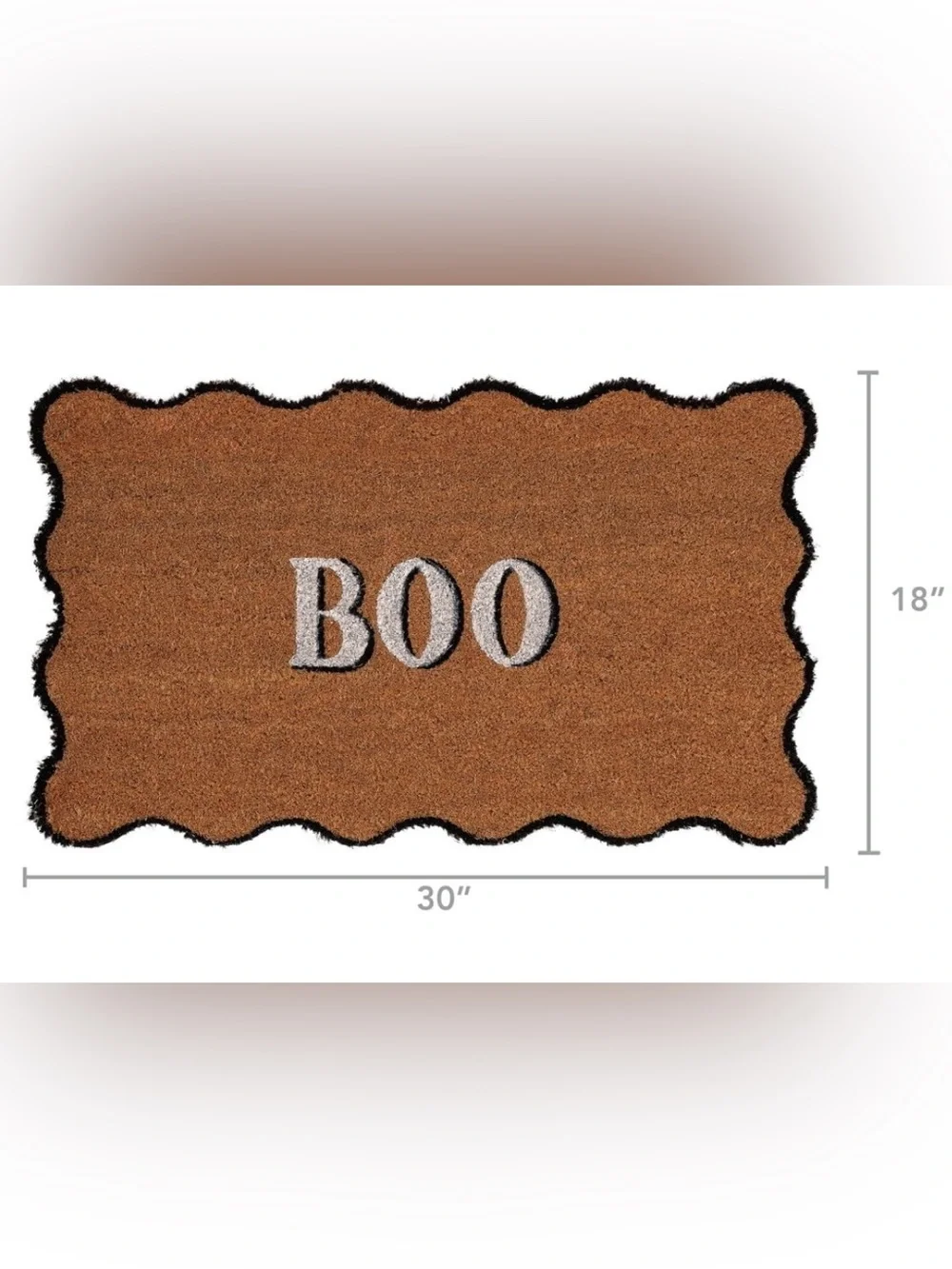 NWT My Texas House Scallop BOO Halloween Coir Doormat 18x30